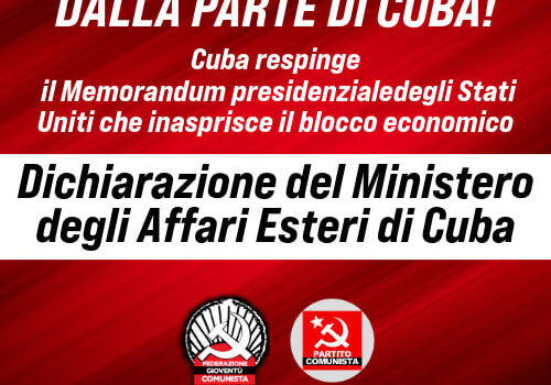 Cuba respinge il Memorandum presidenziale degli Stati Uniti che inasprisce il blocco economico