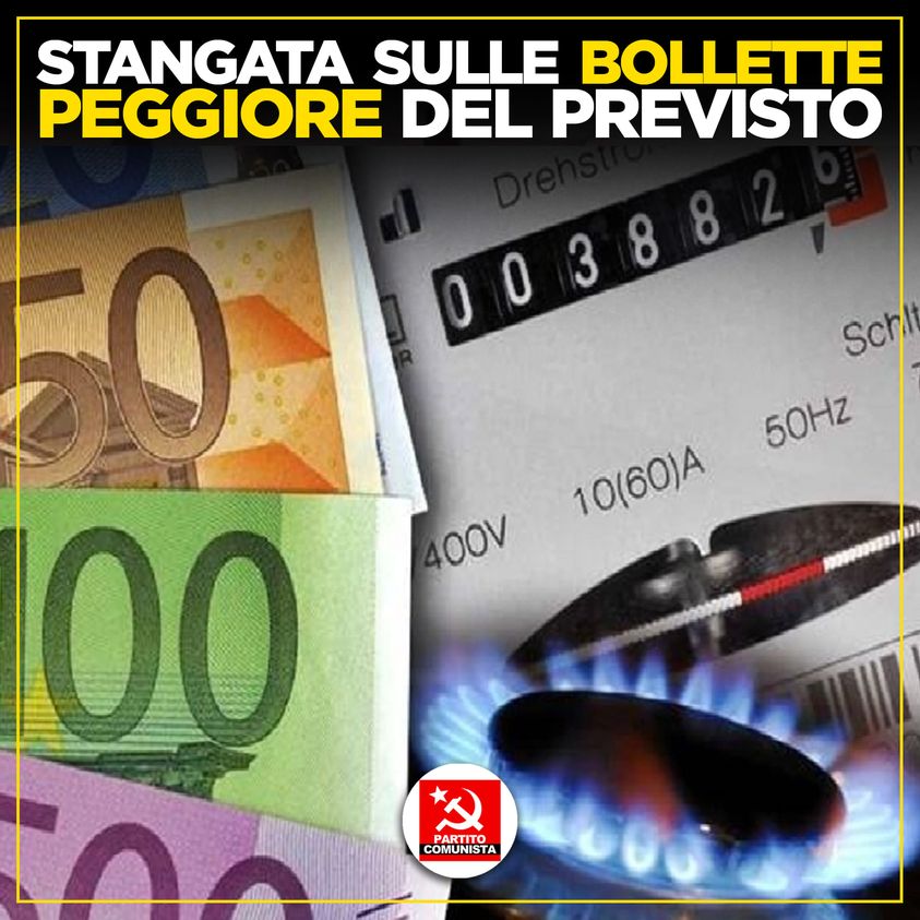 STANGATA SULLE BOLLETTE PEGGIORE DEL PREVISTO