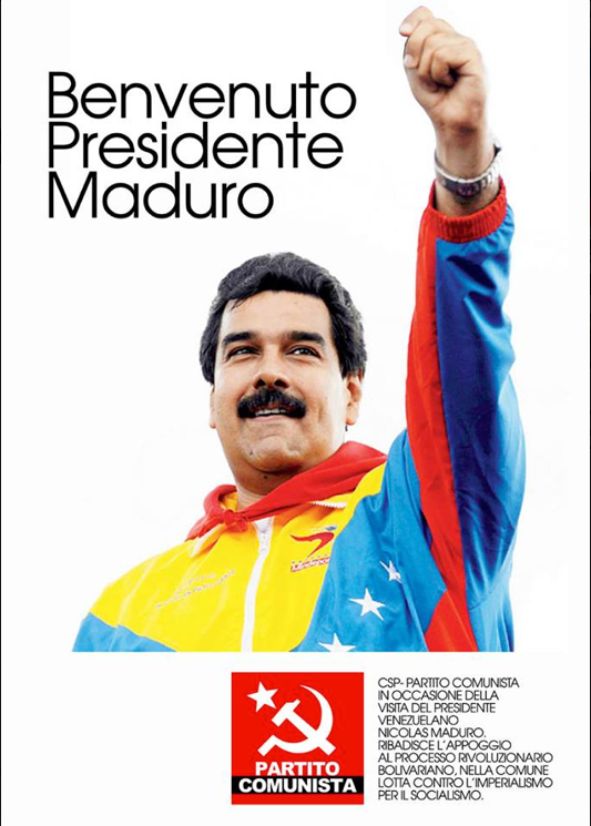 Il Presidente Nicolas Maduro lunedì 17 Giugno a Roma. Solidarietà internazionalista.