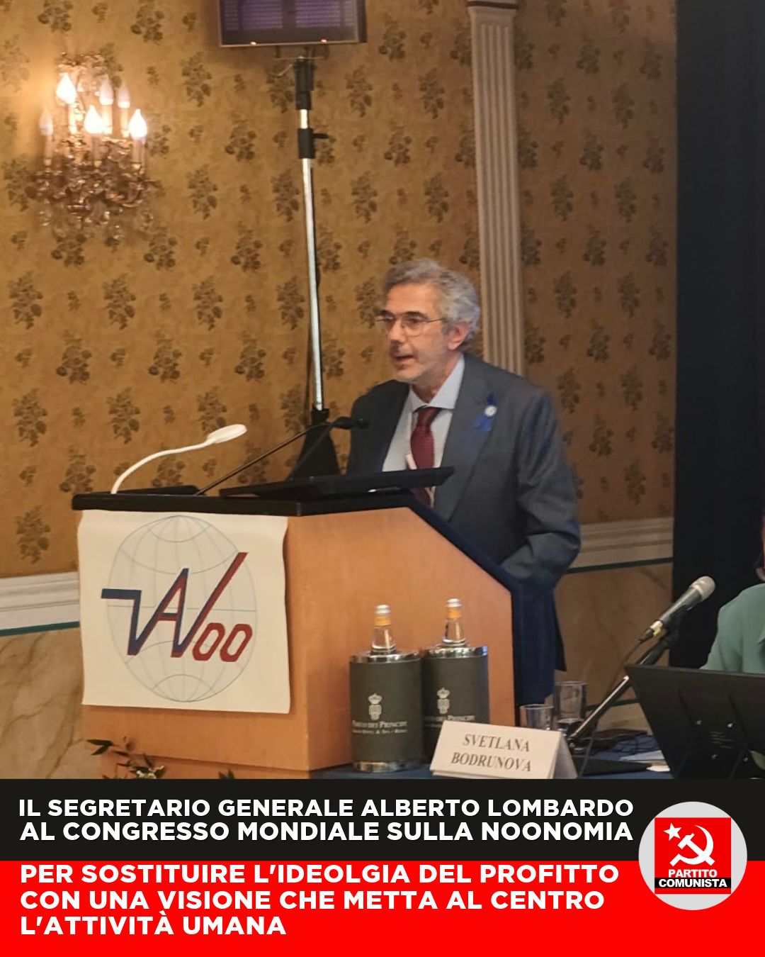 Alberto Lombardo al Global Congress della World Association of Noonomy di Roma durante l’intervento “Teoria del Valore e Noonomia”.
