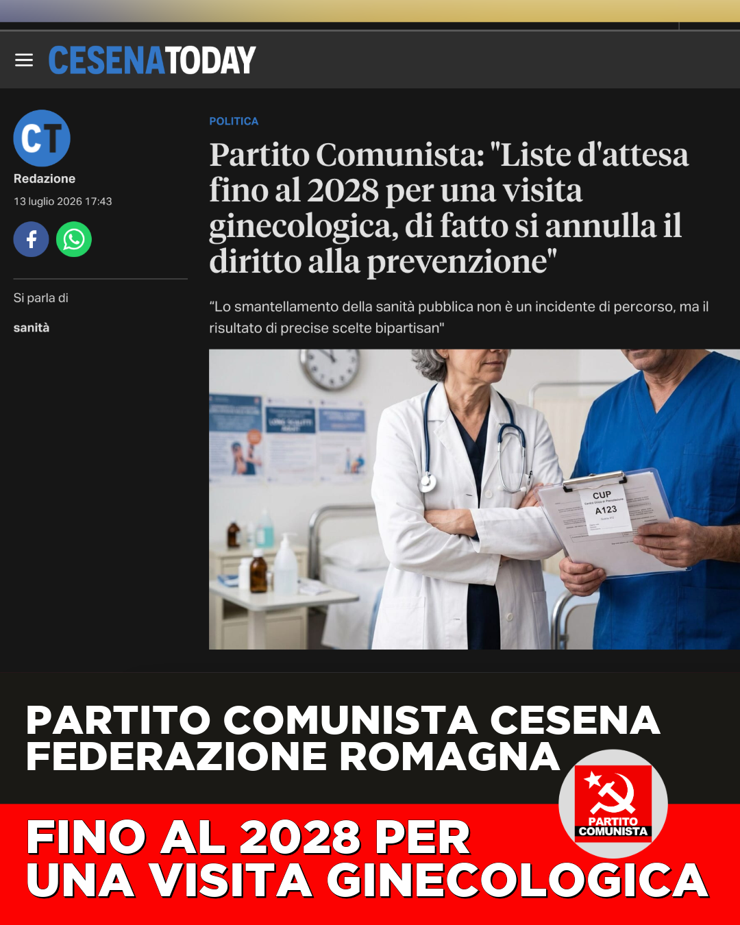 Donna in ospedale in attesa di una visita ginecologica, simbolo delle lunghe liste d'attesa nella sanità pubblica italiana.