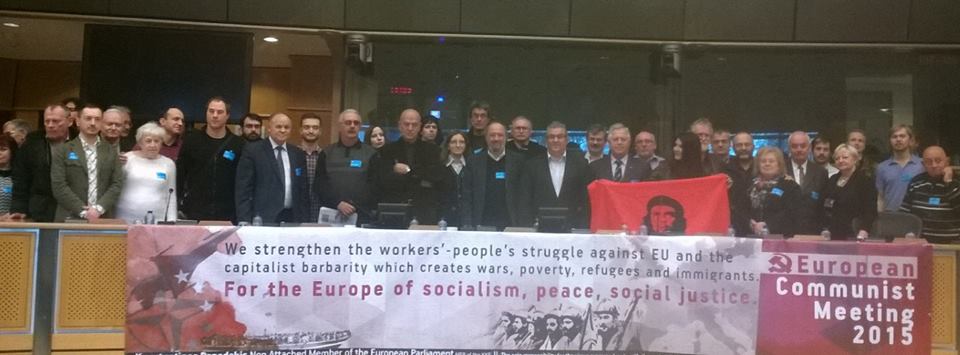 INCONTRO DEI PARTITI COMUNISTI E OPERAI EUROPEI – BRUXELLES 2015  Intervento della delegazione del Partito Comunista (Italia) e testo distributo su “Antifascismo e anticapitalismo” (dip. Memoria del Partito).